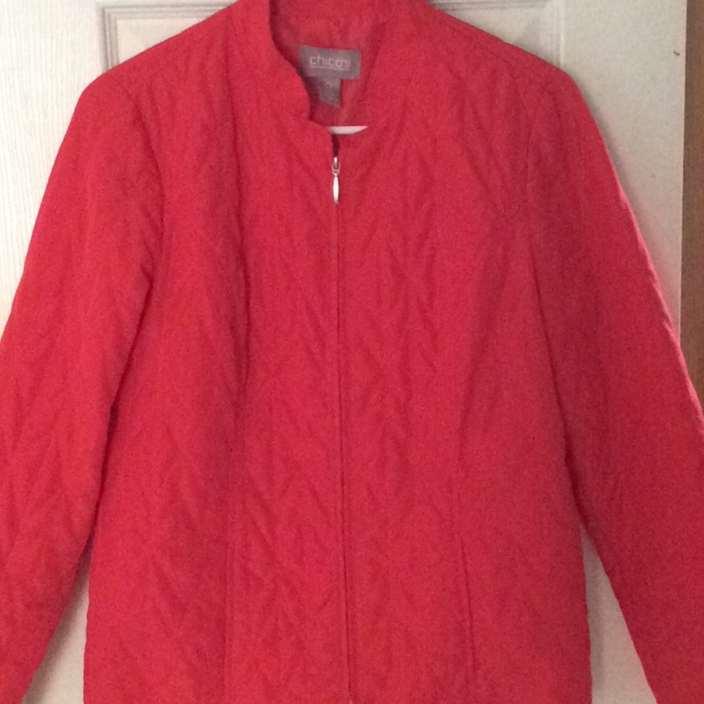 Chico quilted zipper jacket. Coral color